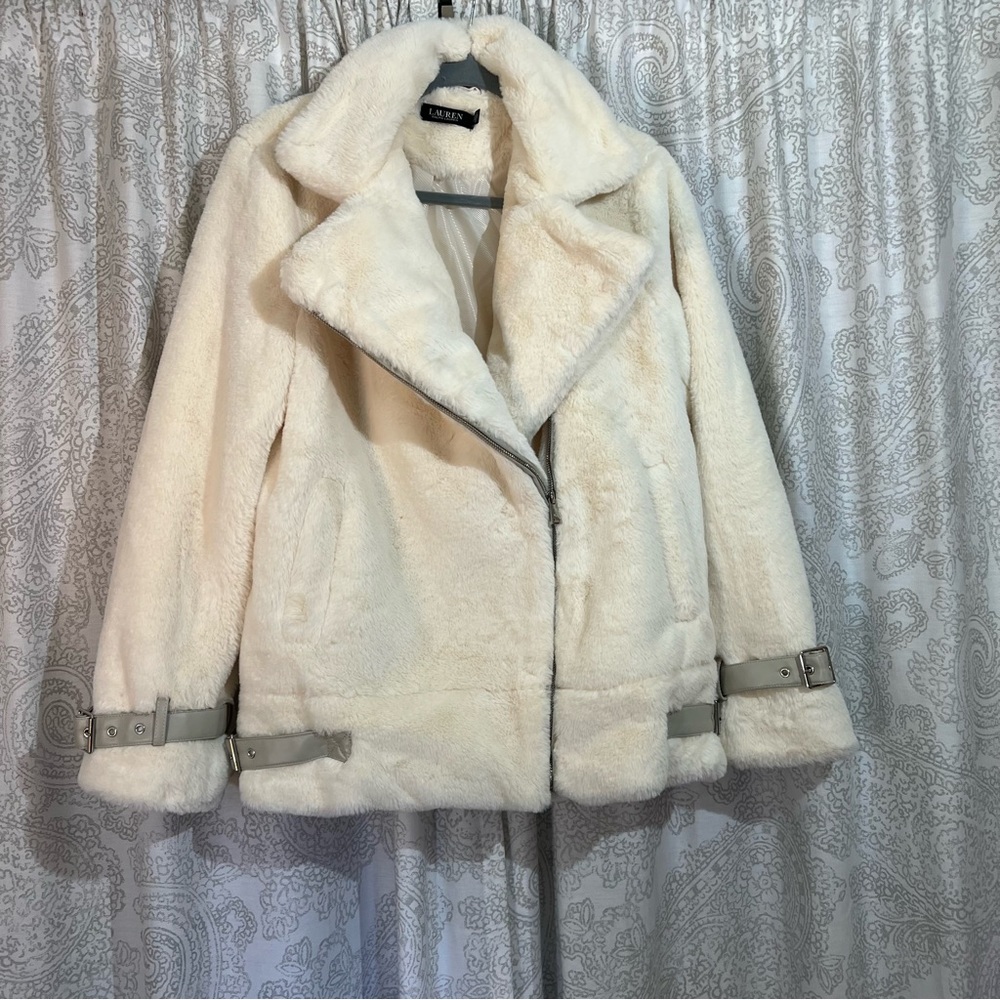 COPY - Ralph Lauren Cream Faux Fur Jacket S